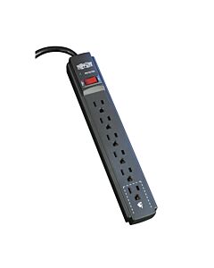 Tripp Lite 6-Outlet Surge Protector, 6 ft. Cord, 790 Joules, Diagnostic LED, Black Housing